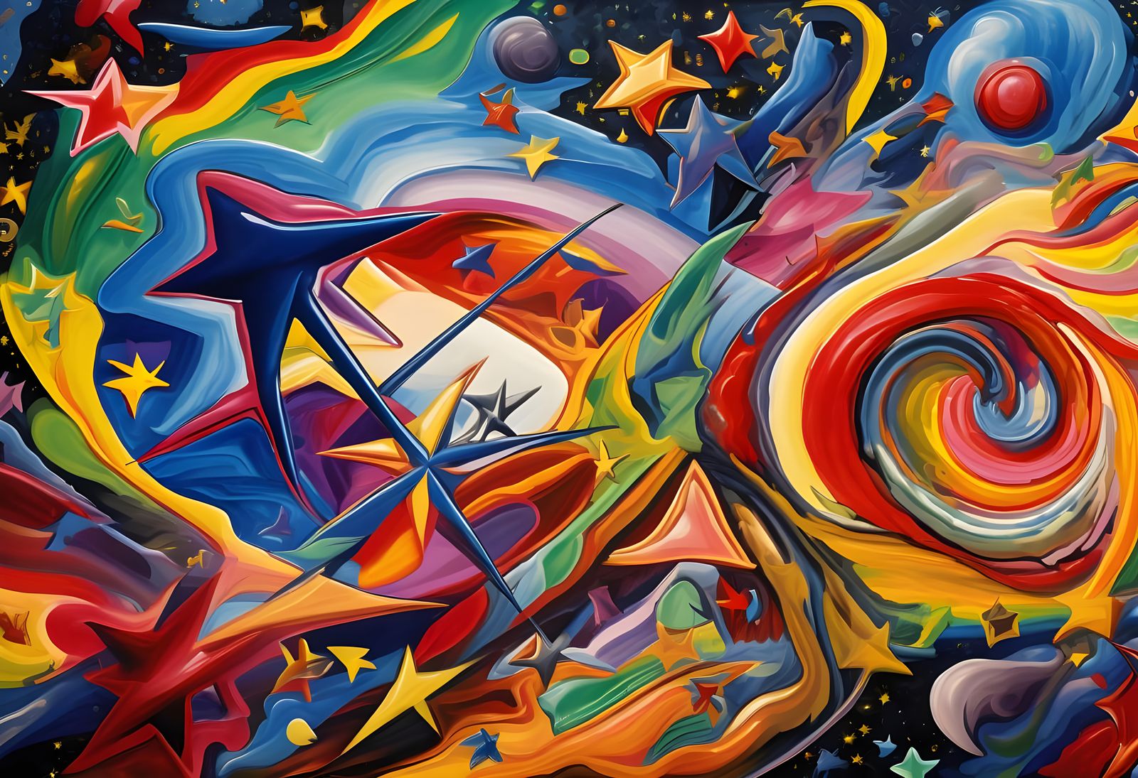 Vortex Maelstroms of Paint and Plasma with Pointy Stars