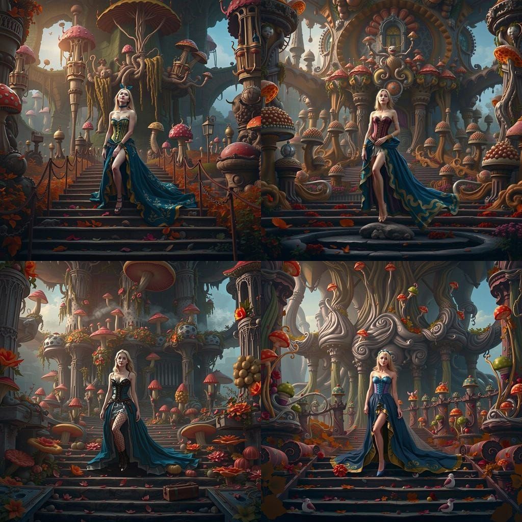 Alice in Wonderland with Fantasy Backdrop