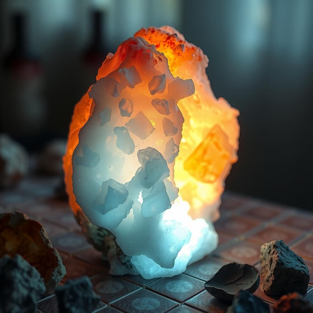 Glowing Salt Lamp in Surrealist Style