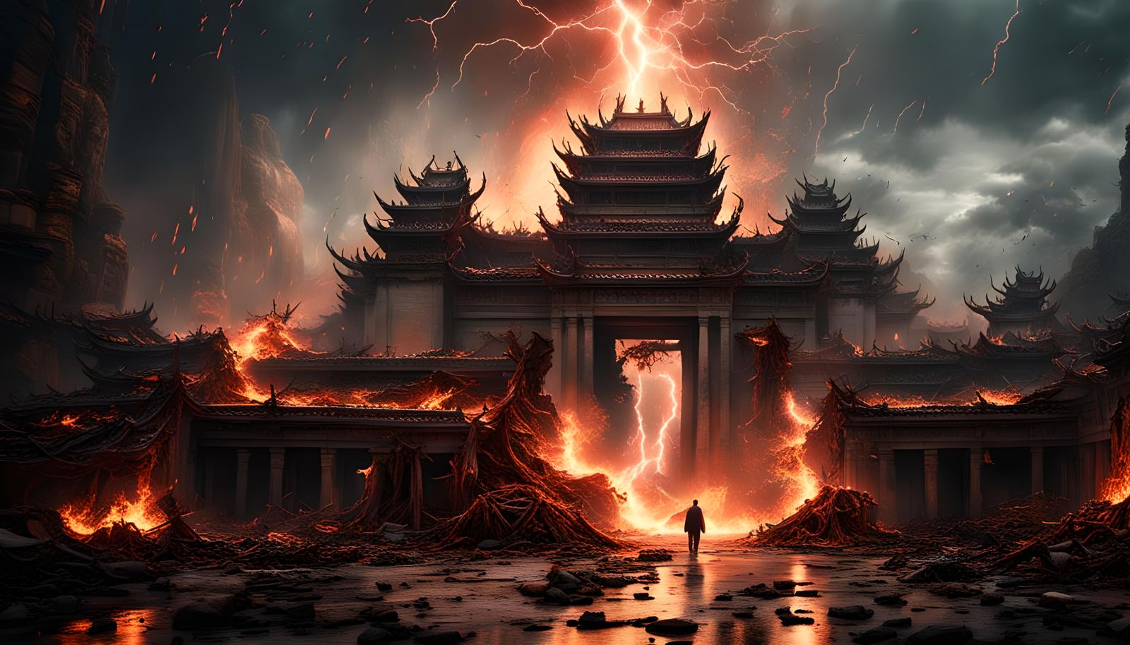 Broken Gates of Hell: Asian-Inspired Digital Matte Painting