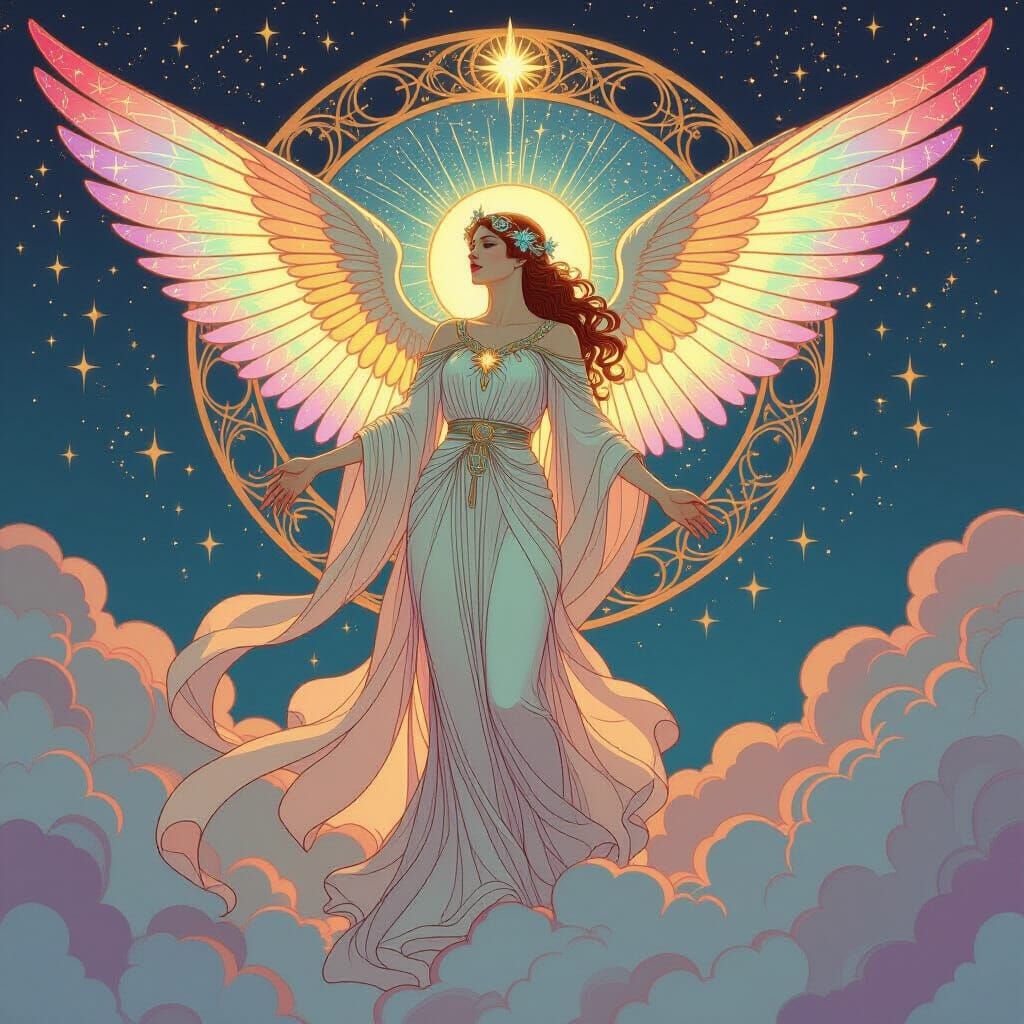 Celestial Being in Art Nouveau Style