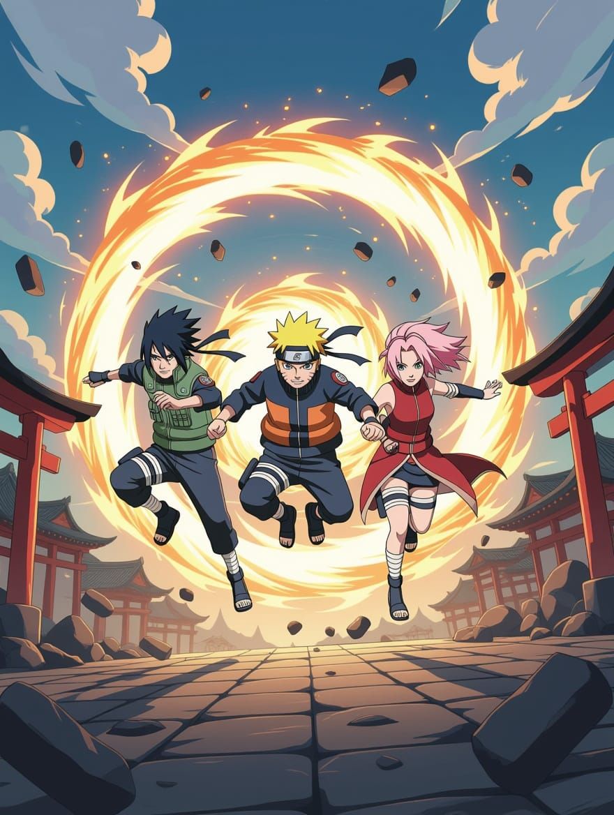 Team 7 Leaps Into Battle: Cinematic Wide-Angle View