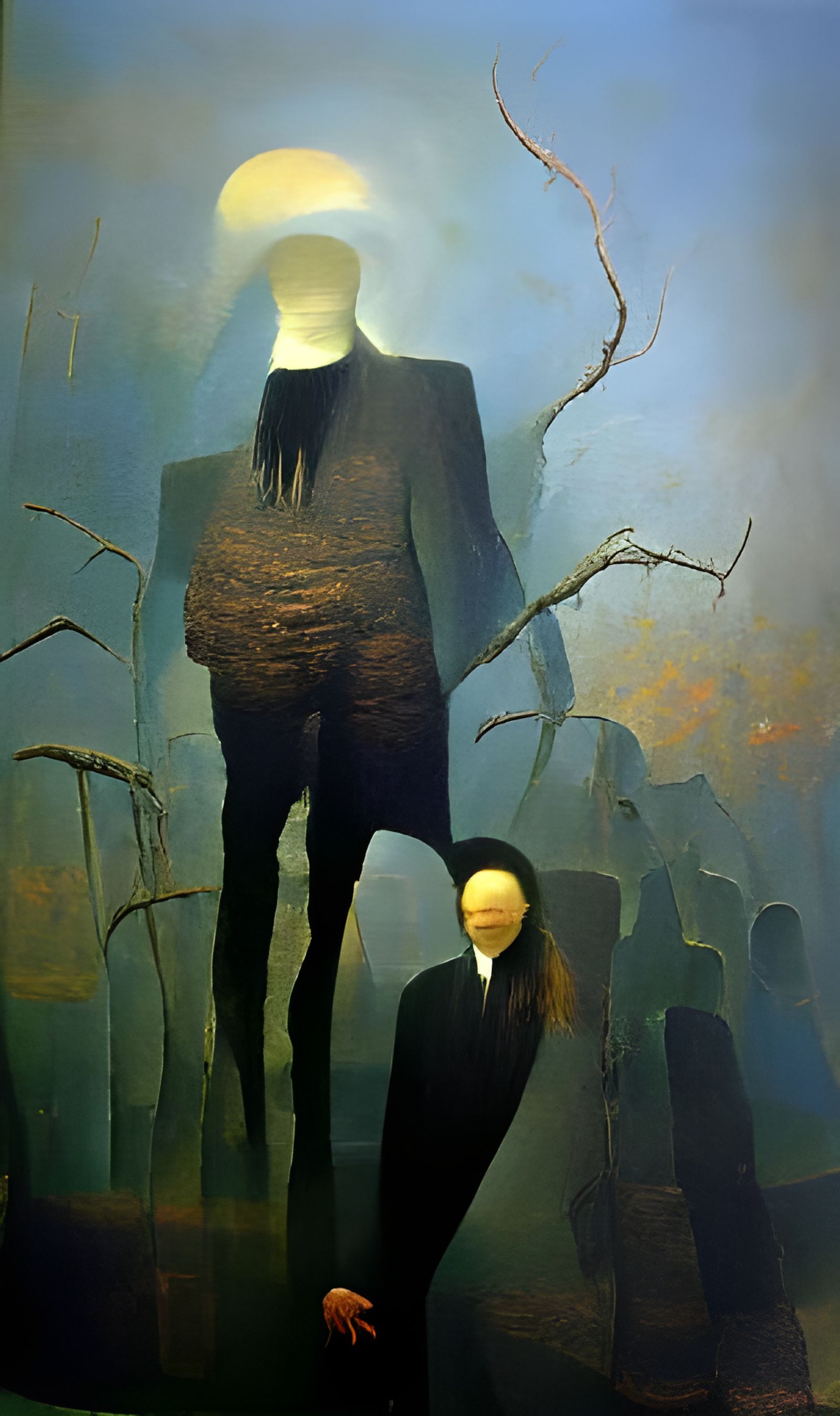 Beksiński-Inspired Slender Man Nightmare