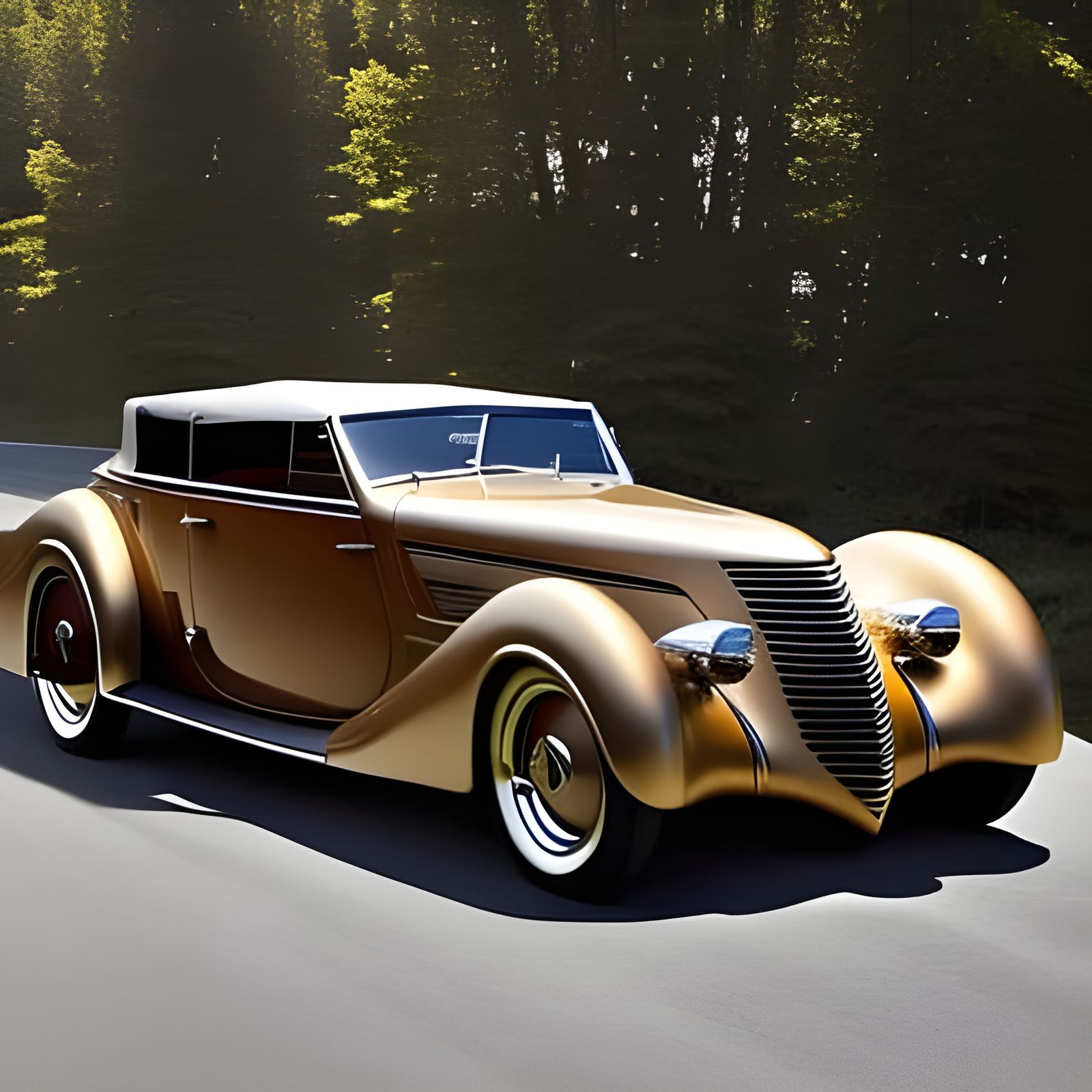 1936 Cord 810 Phaeton Car Digital Painting