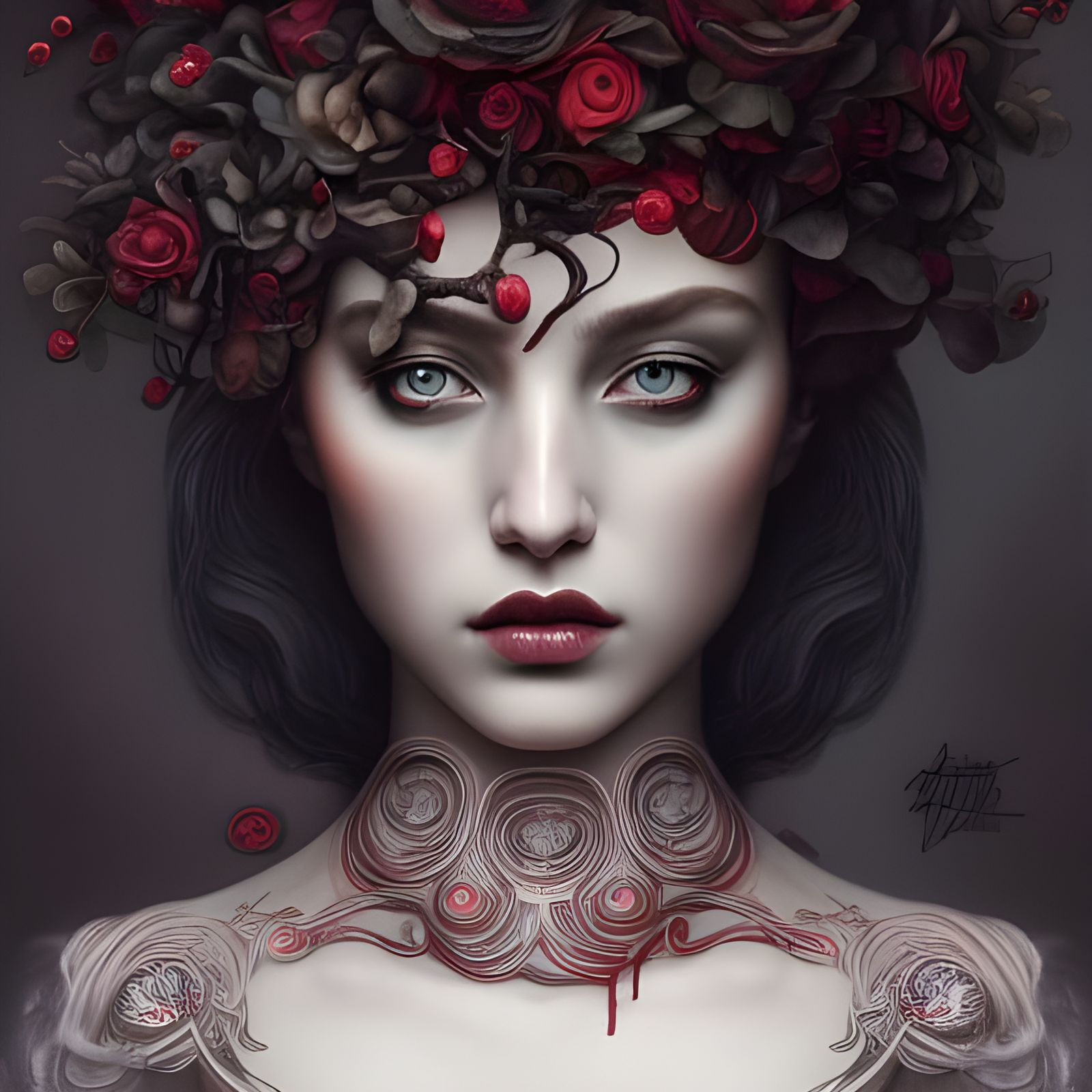 Detailed Medusa Portrait in Vaporwave Style