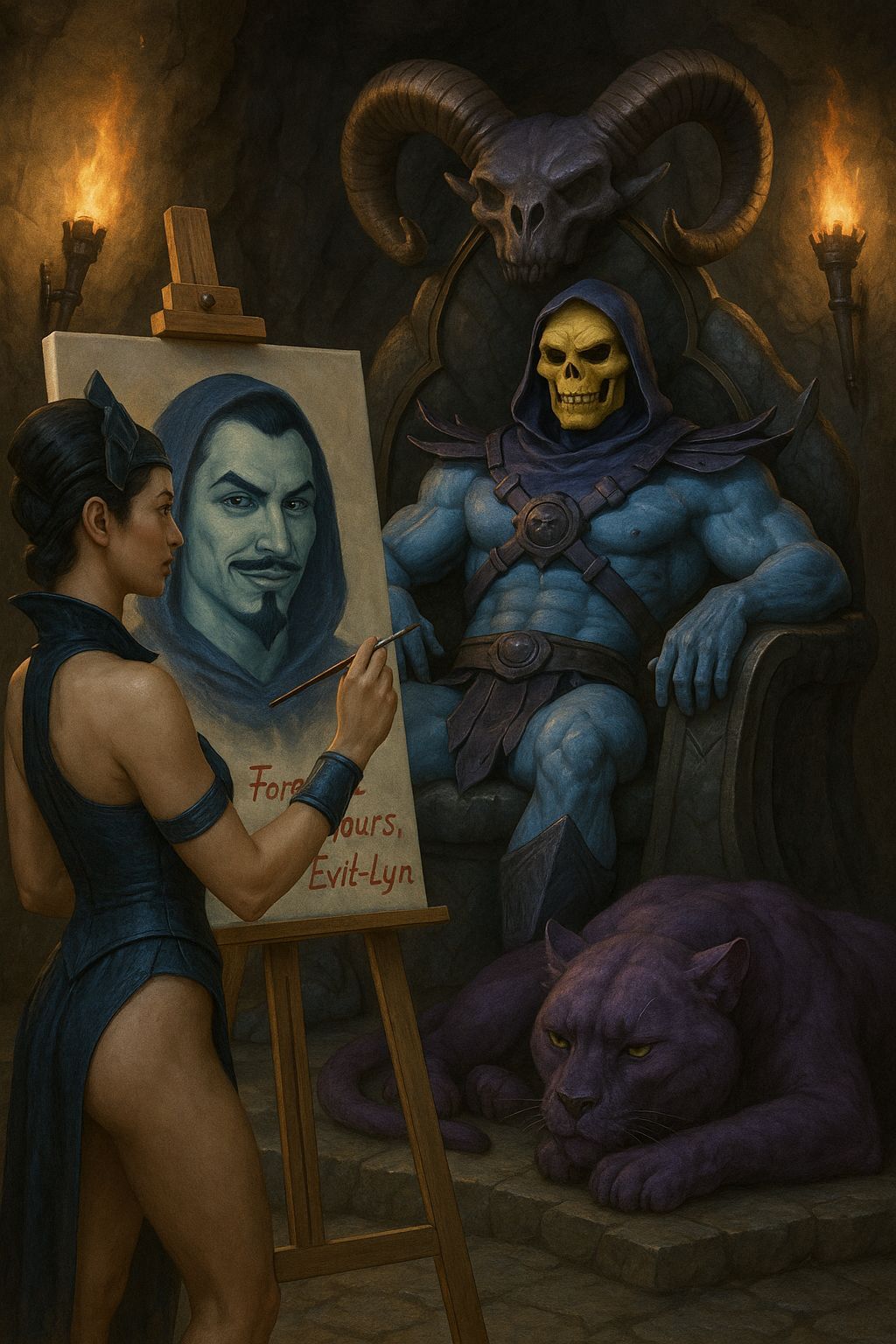 Evil-Lyn's Portrait of Keldor on Canvas