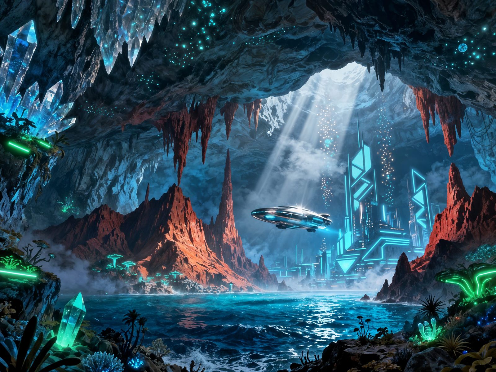 Futuristic Underground City in Antarctica