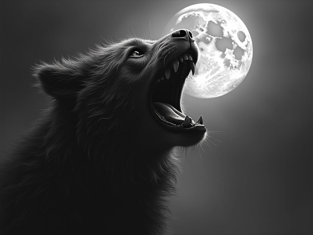 Ethereal Lunar Beast Rises from Grave in a Haunting Hyper-De...