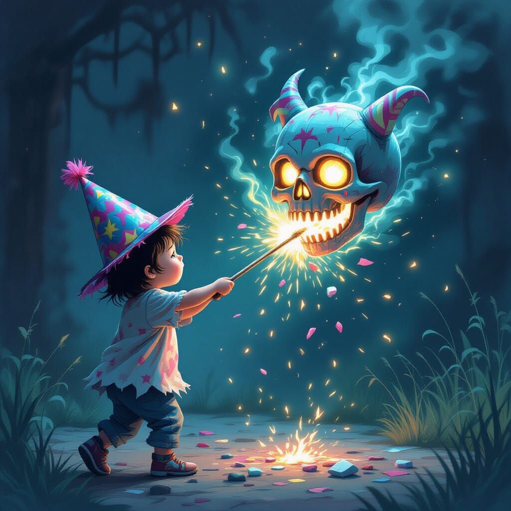 Whimsical Horror Piñata Unleashes Glowing Spirits