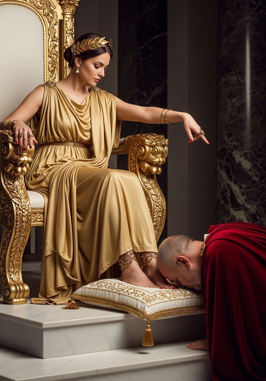Roman Empress on Marble Throne, Professional Photography