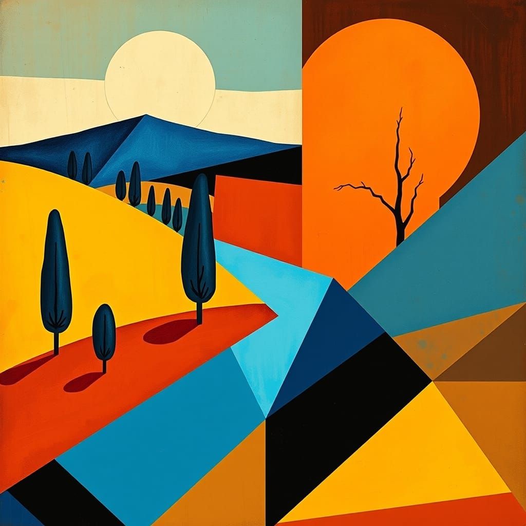 Geometric Abstraction in Art Deco Style