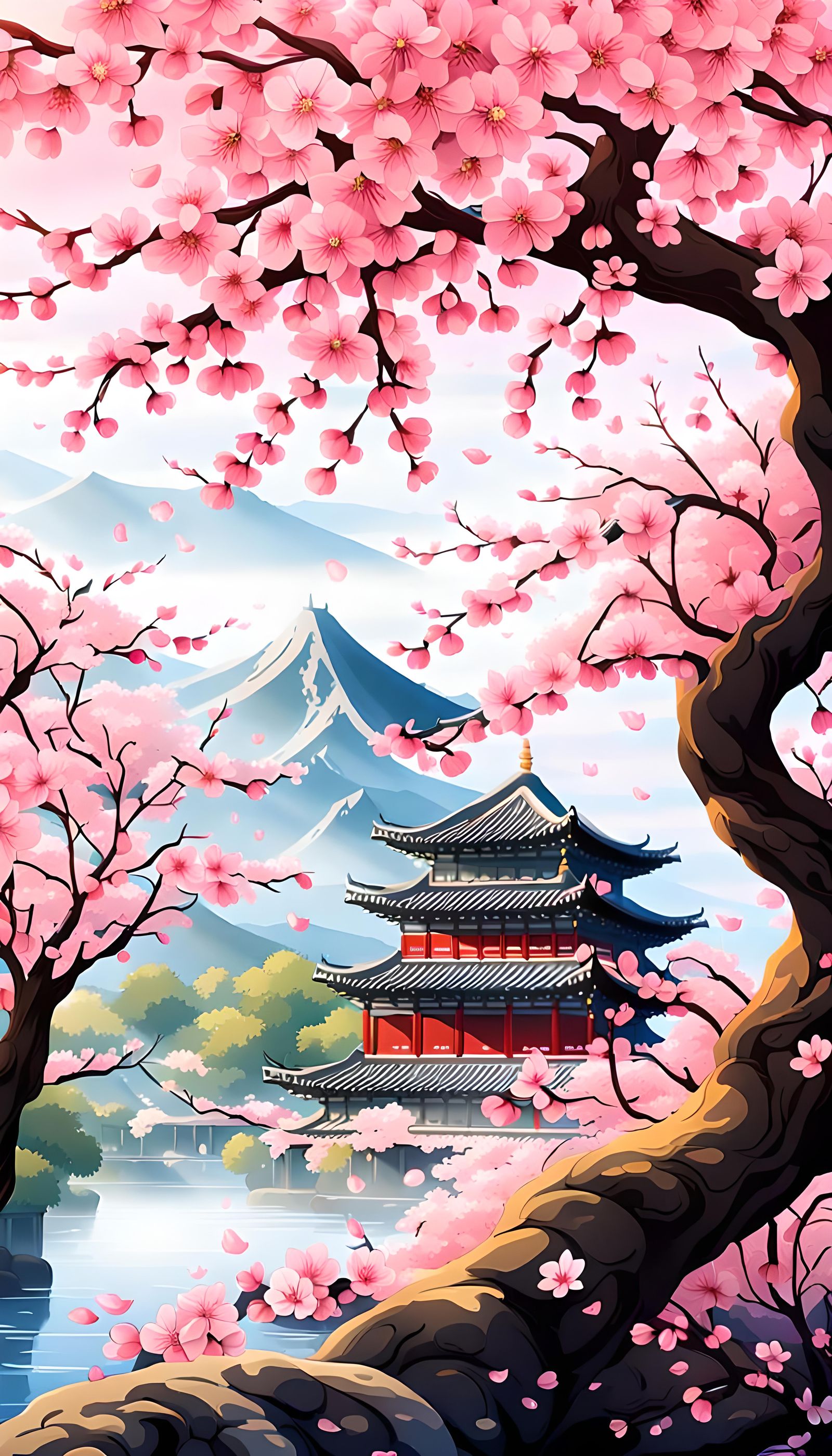 Cherry Blossoms Bloom at Kung Fu School in 3D Anime Art
