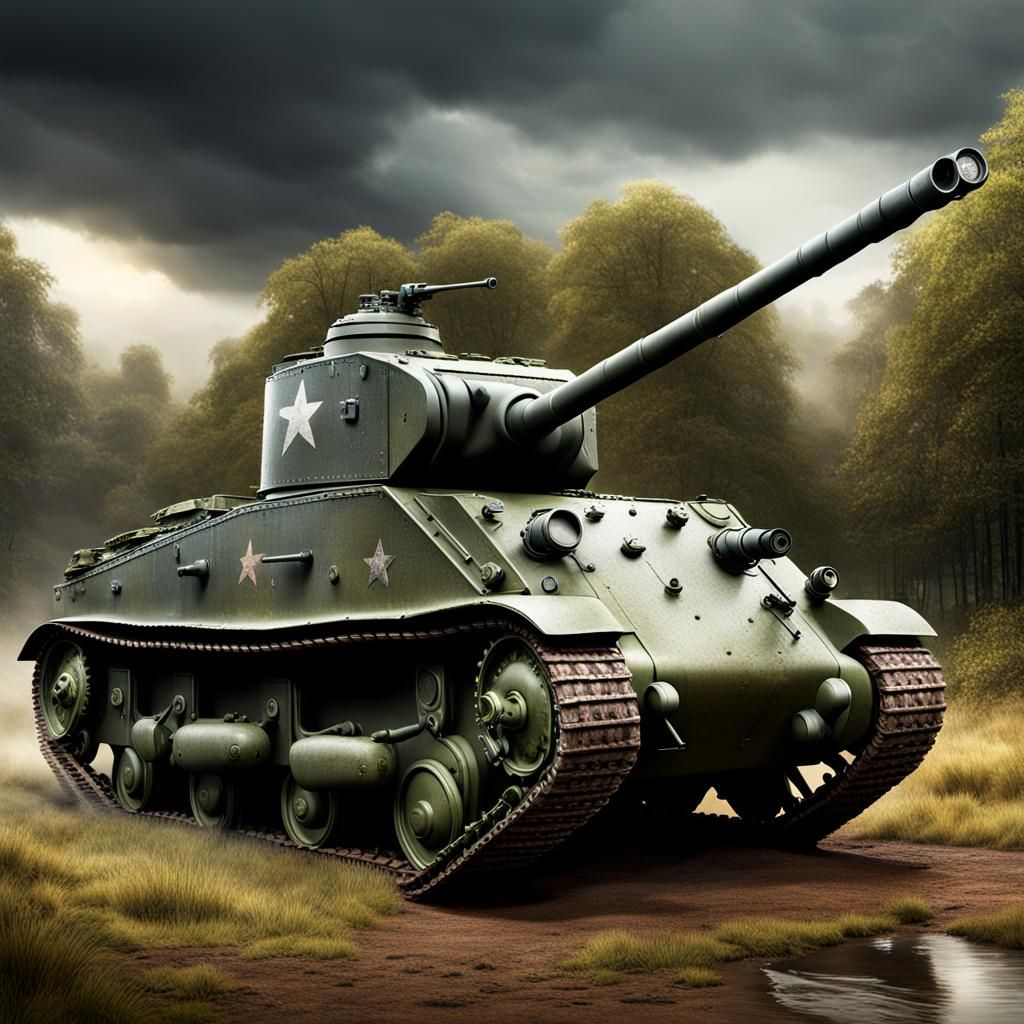 British Army Sherman Firefly Tank in World War 2