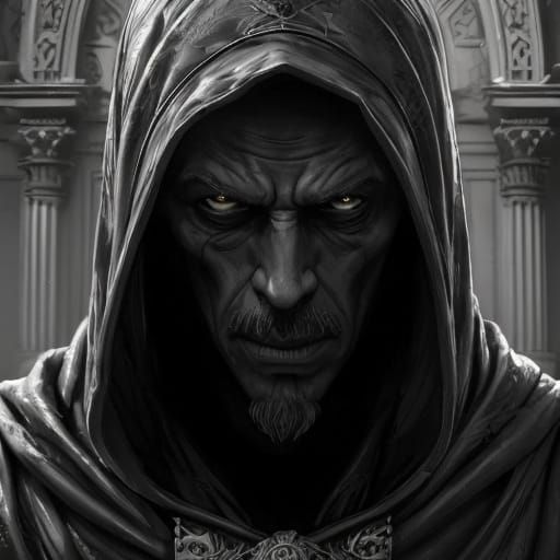 Epic Dark Fantasy Villain Ultimar Walks Through Golden Light