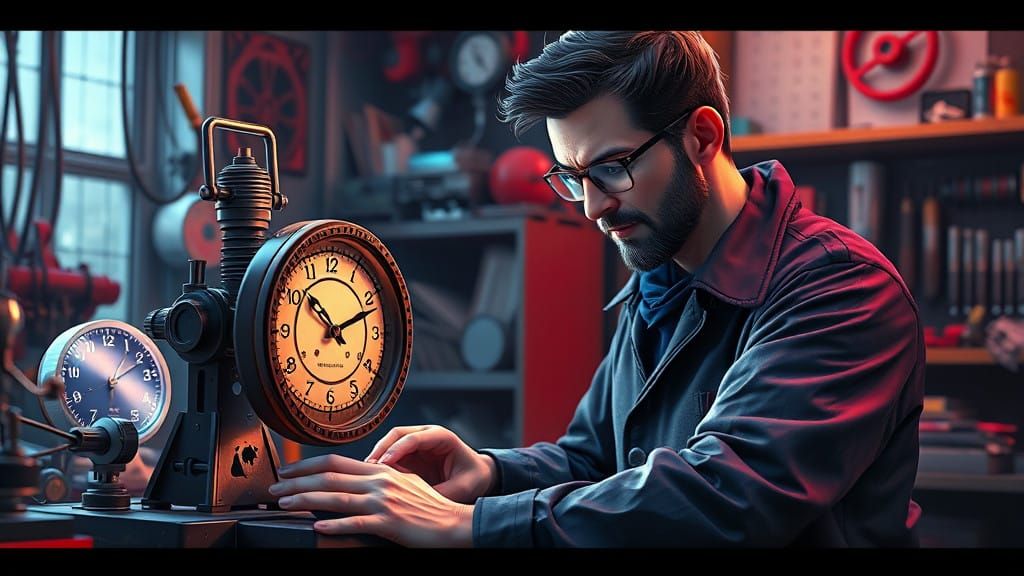 Hyperrealistic 3D Concept Art of a Mechanical Engineer Craft...