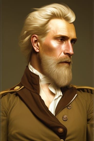 Revolutionary War Captain Portrait in Hyperdetailed Style