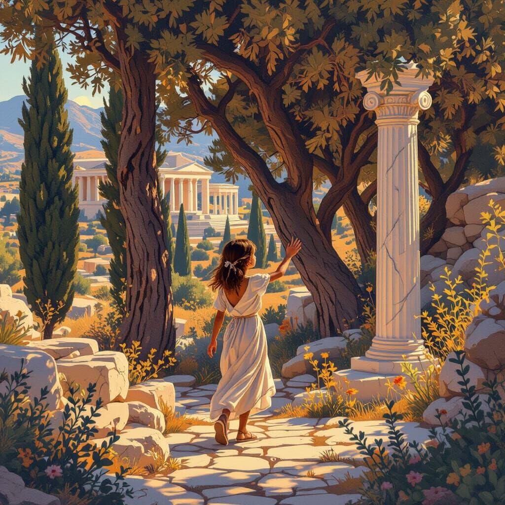 Dasha Explores Ancient Greece in Whimsical Children's Style