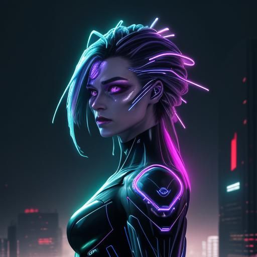 Heteromorphic 3D image of a woman