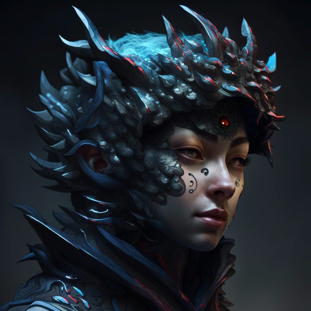 Fluffy Black Cat Demon in Loki Costume