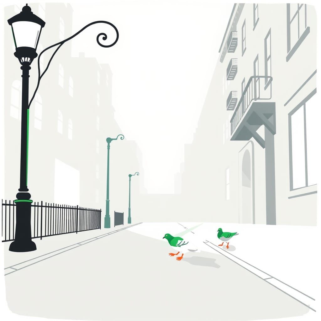 Green Lantern Creates Pigeon on Street in Simple Green and W...