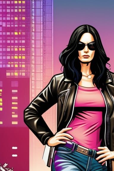 Jessica Jones in GTA Pop Art Style