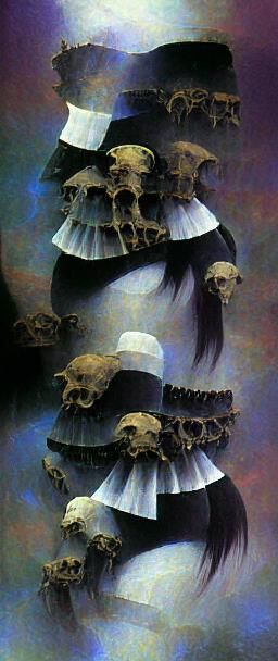 Victorian Goth Mahou Shoujo with Skulls