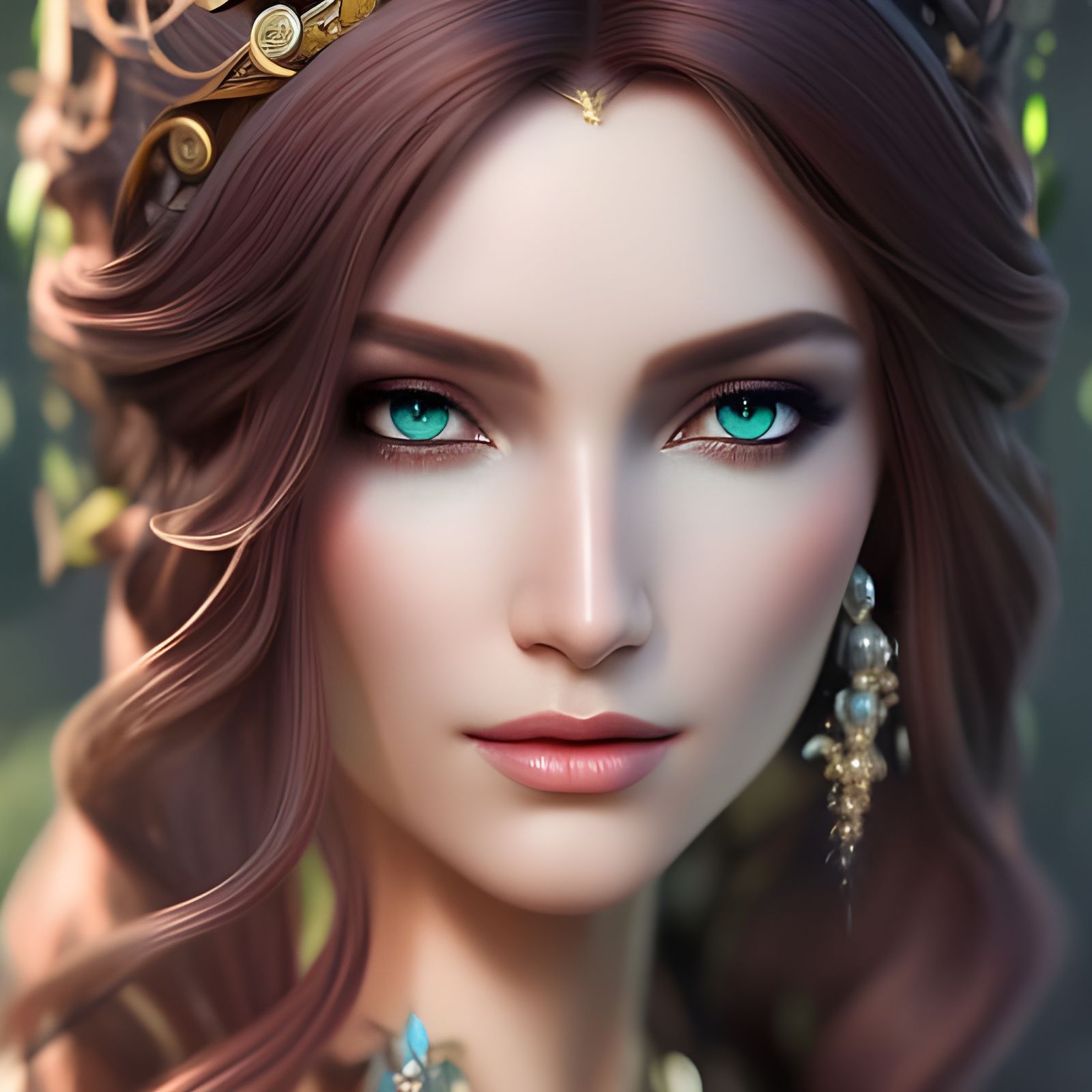 Beautiful Elf Girl Portrait in Hyperdetailed Fantasy Style