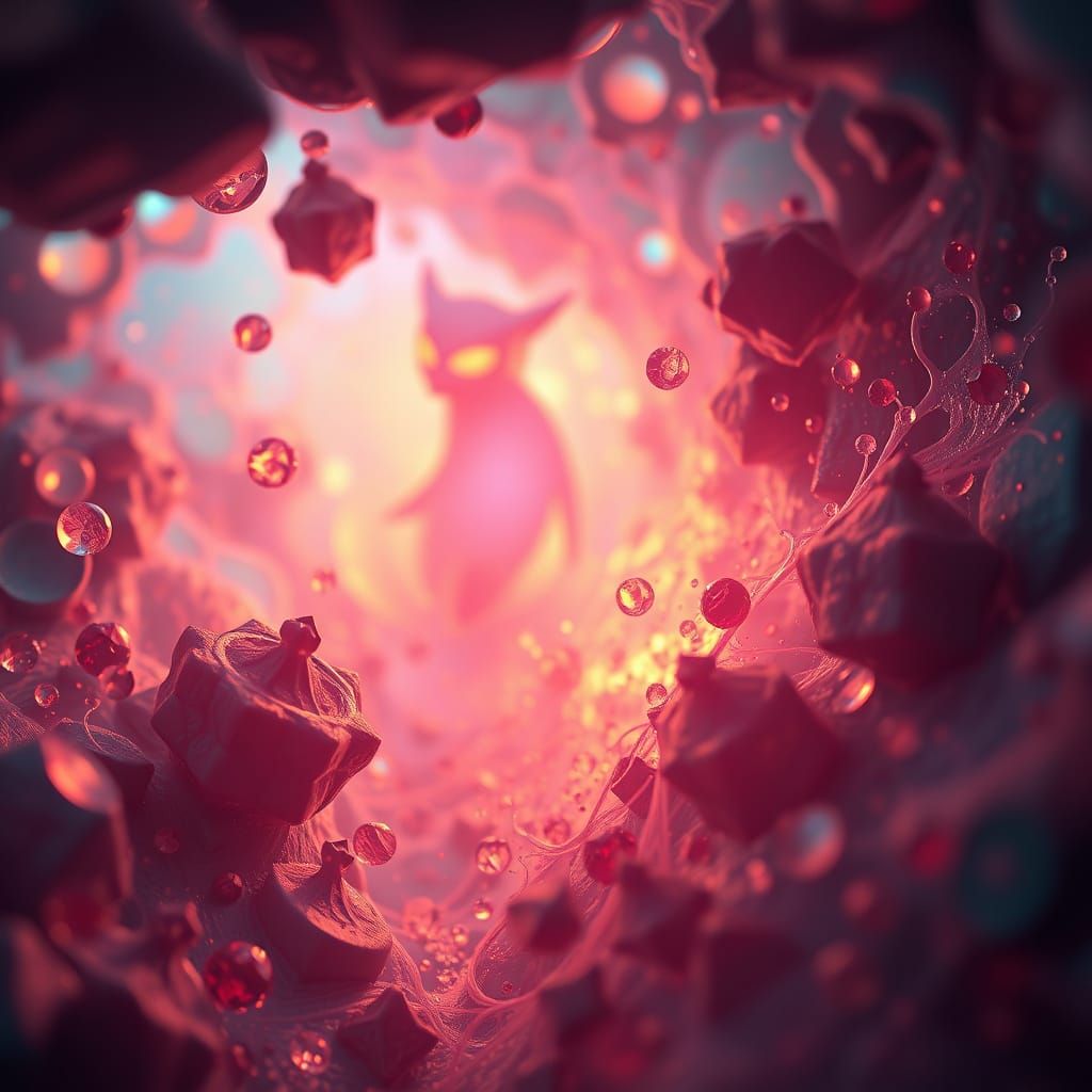 Ethereal Microscopic Realm in Vibrant Hues