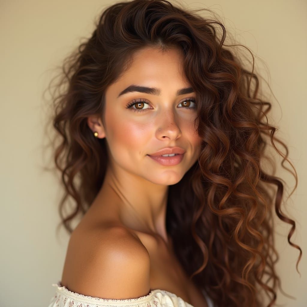 Dreamy Portrait of a Young Woman in Romantic Lighting
