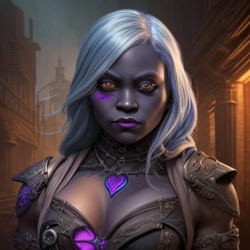 Steampunk Drow Warrior: Hyperrealistic Concept Art