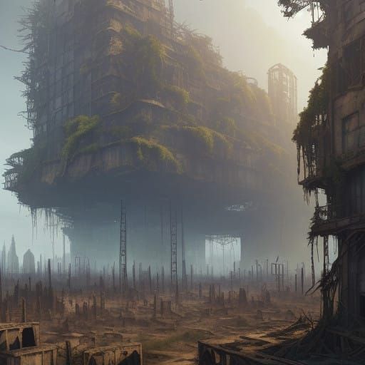 Dystopian Metropolis Reborn by Nature's Hand