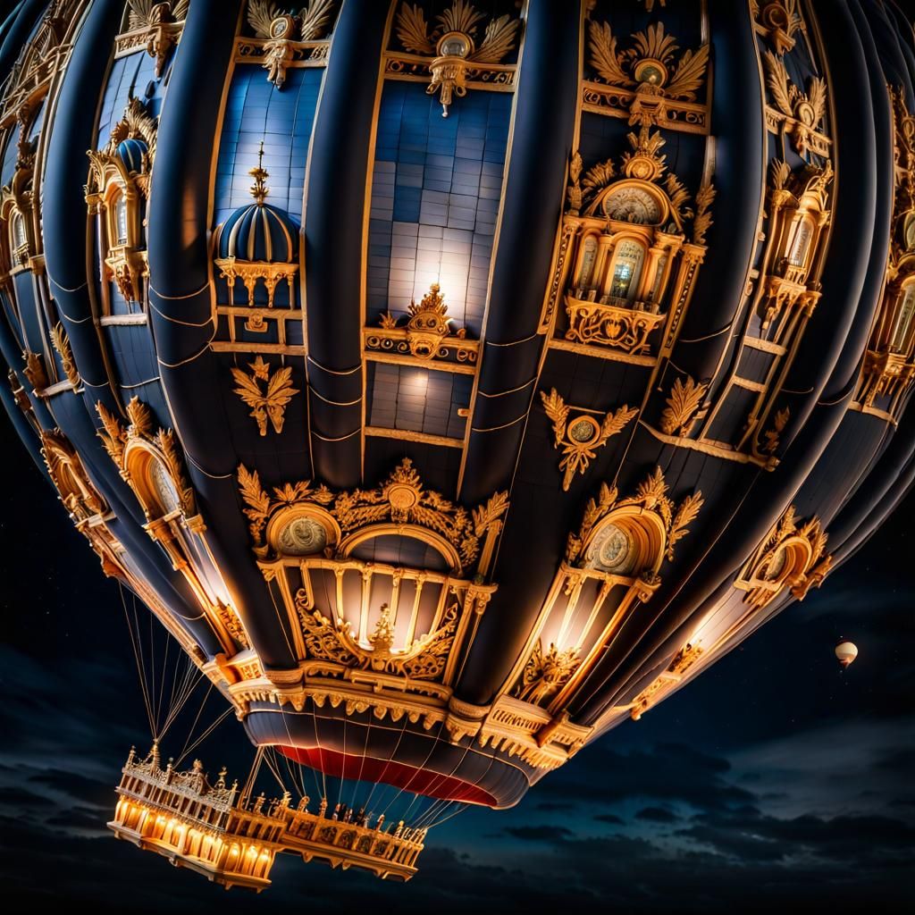Hot Air Balloon Over Versailles: Digital Art