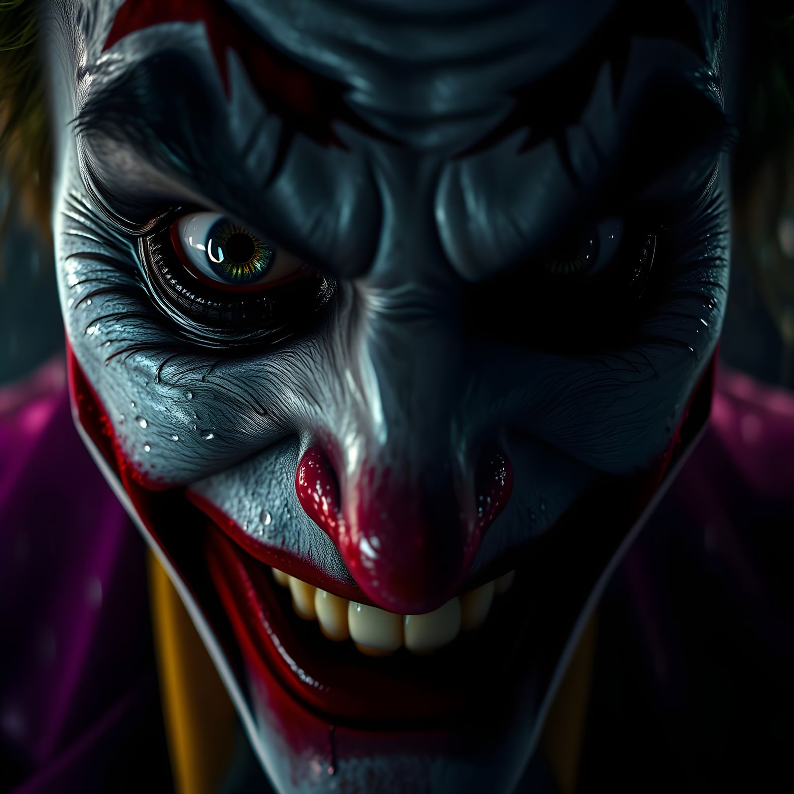 Joker's Gaze: A Dark Fantasy Portrait in 8k