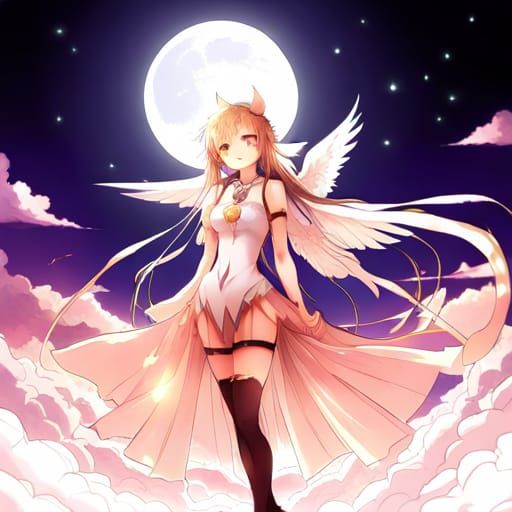 Goddess, angel, moon