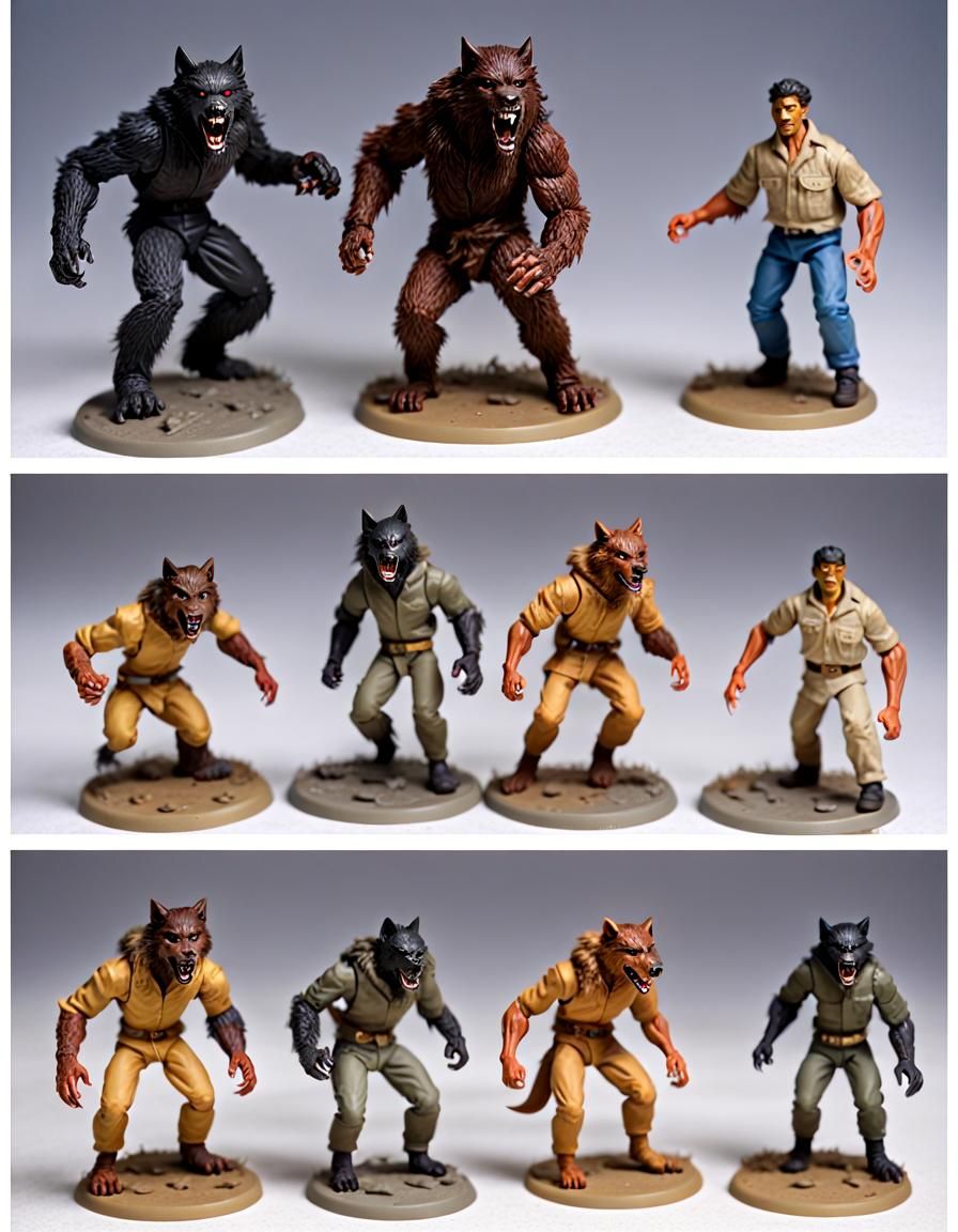 Werewolf Action figures in action-packed