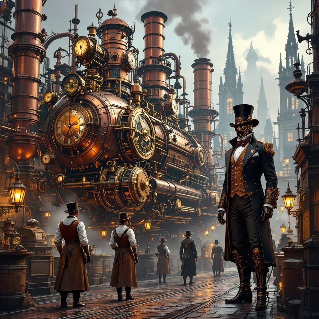 Steampunk Factory Churning Out Clockwork Automatons