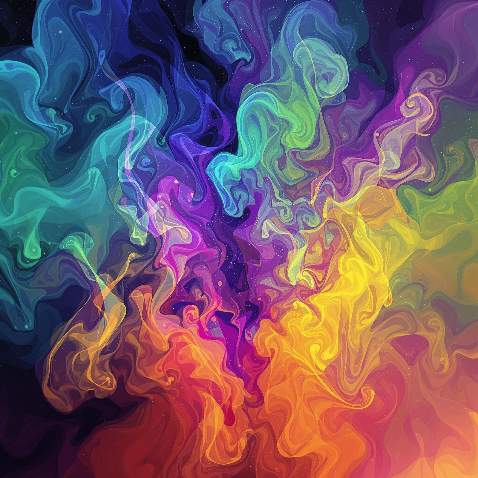 Fractal Rainbows Erupt from Turbulent Smoke