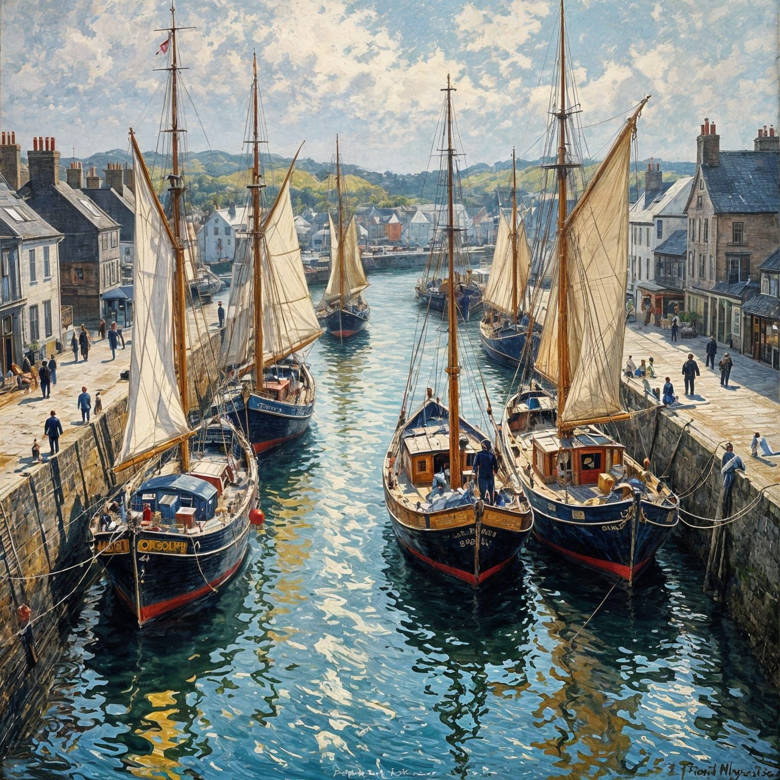 Porthmadog Harbour 1877: Ships Loaded with Slate in Monet St...