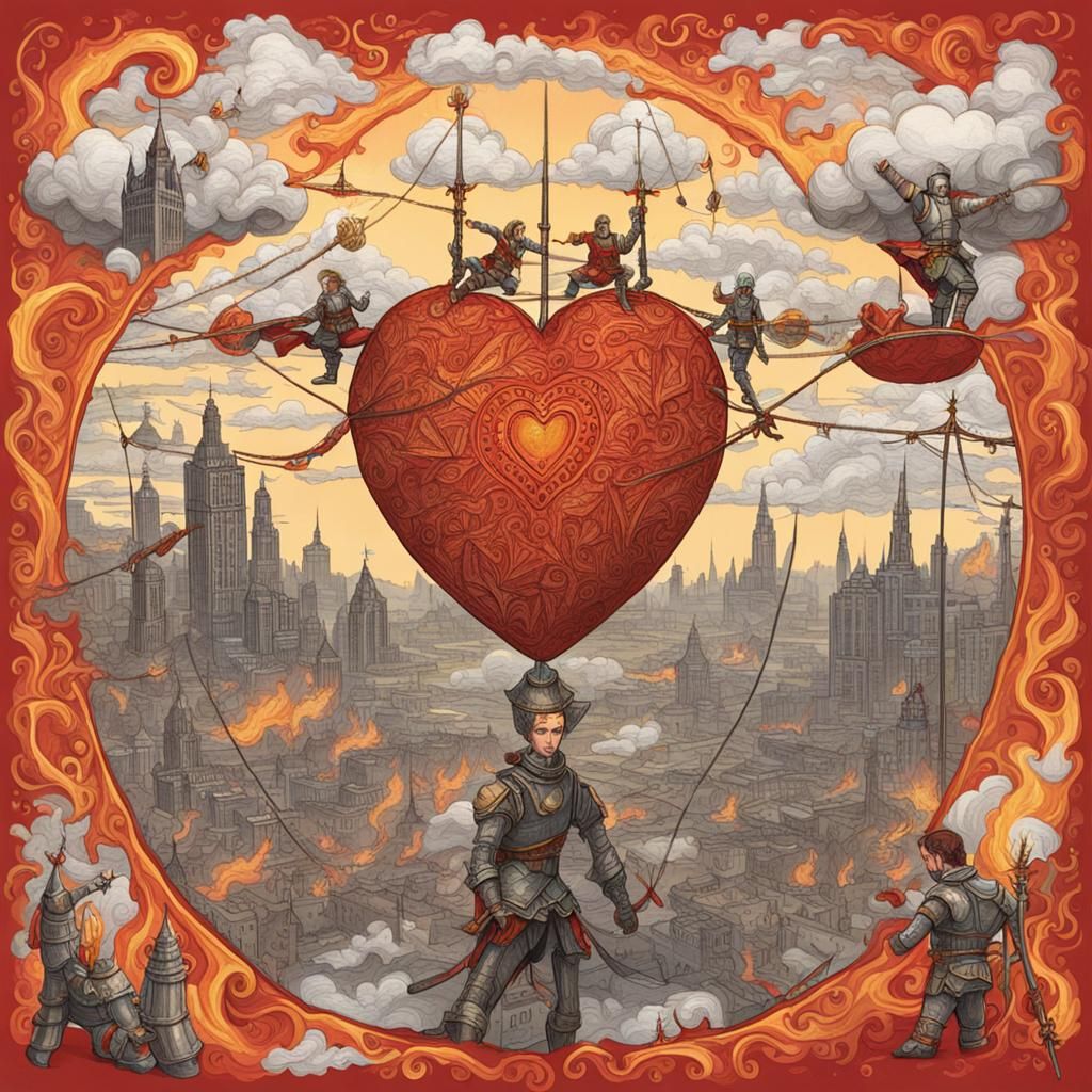Surreal World on Fire with Armored Heart