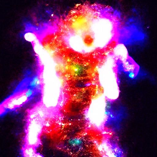 Luminous Humanoid Emerges in Colorful Galaxy
