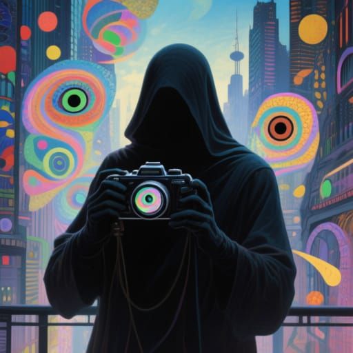 Futuristic Camera Captures Swirling Emotions in Cityscape