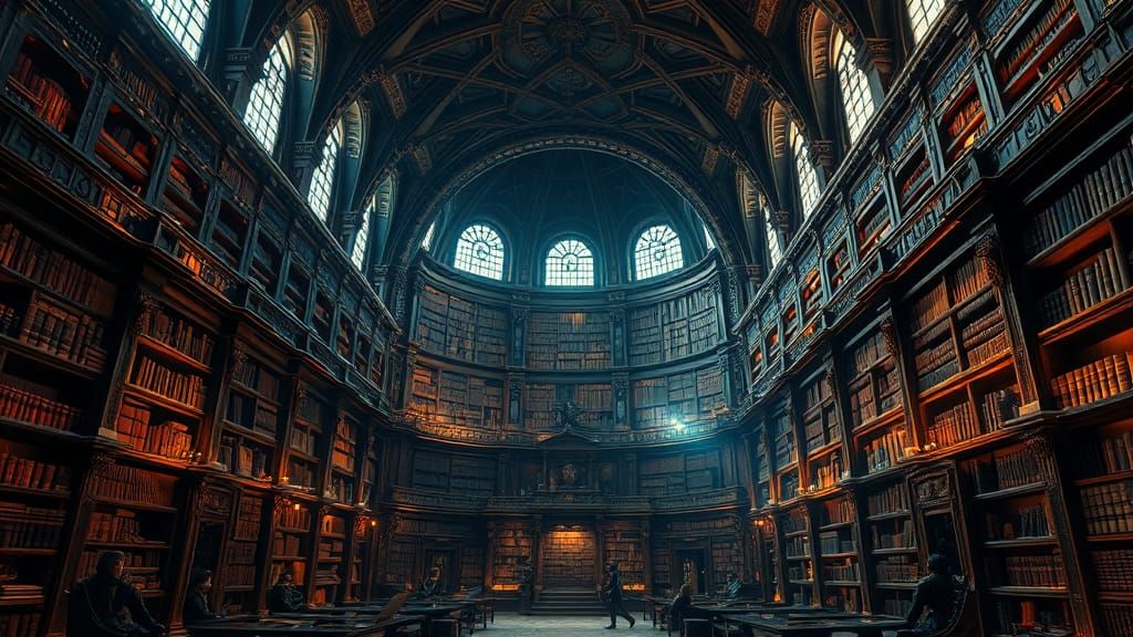 Epic Ancient Library in Stunning Digital Matte Painting
