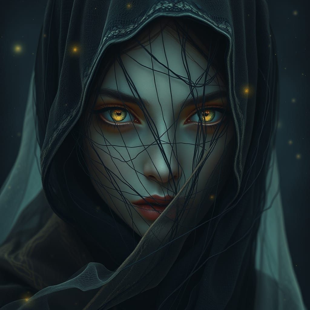 Ethereal Goddess Enshrouded in Celestial Veil