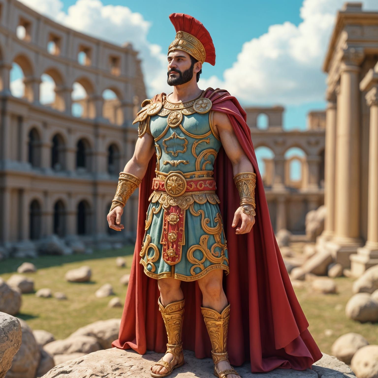 Cartoon Julius Caesar in Toyism Style, 3D Model