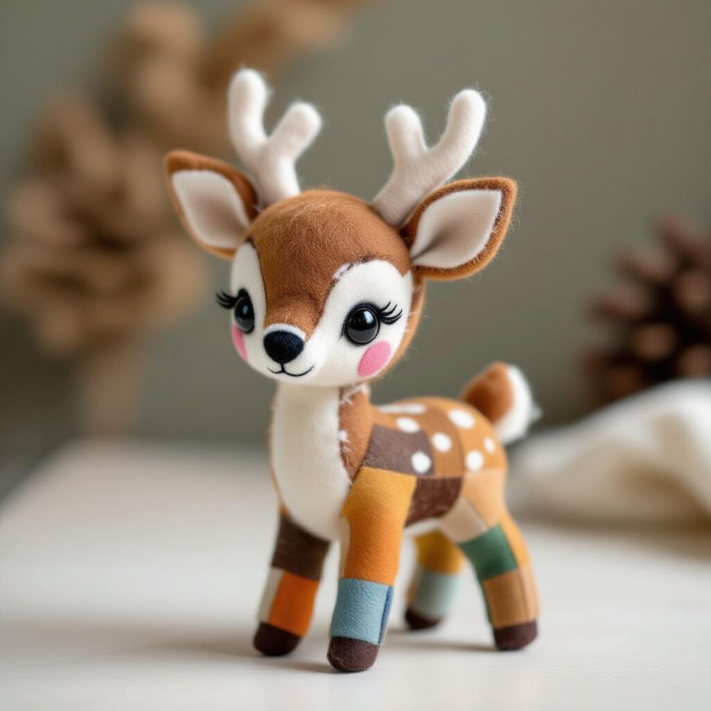 Patchwork Felt Deer: A Cute and Adorable Creation