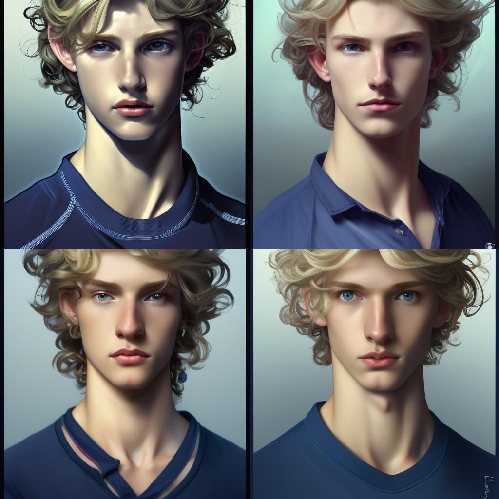 Detailed Portrait of a Blond Haired Youth