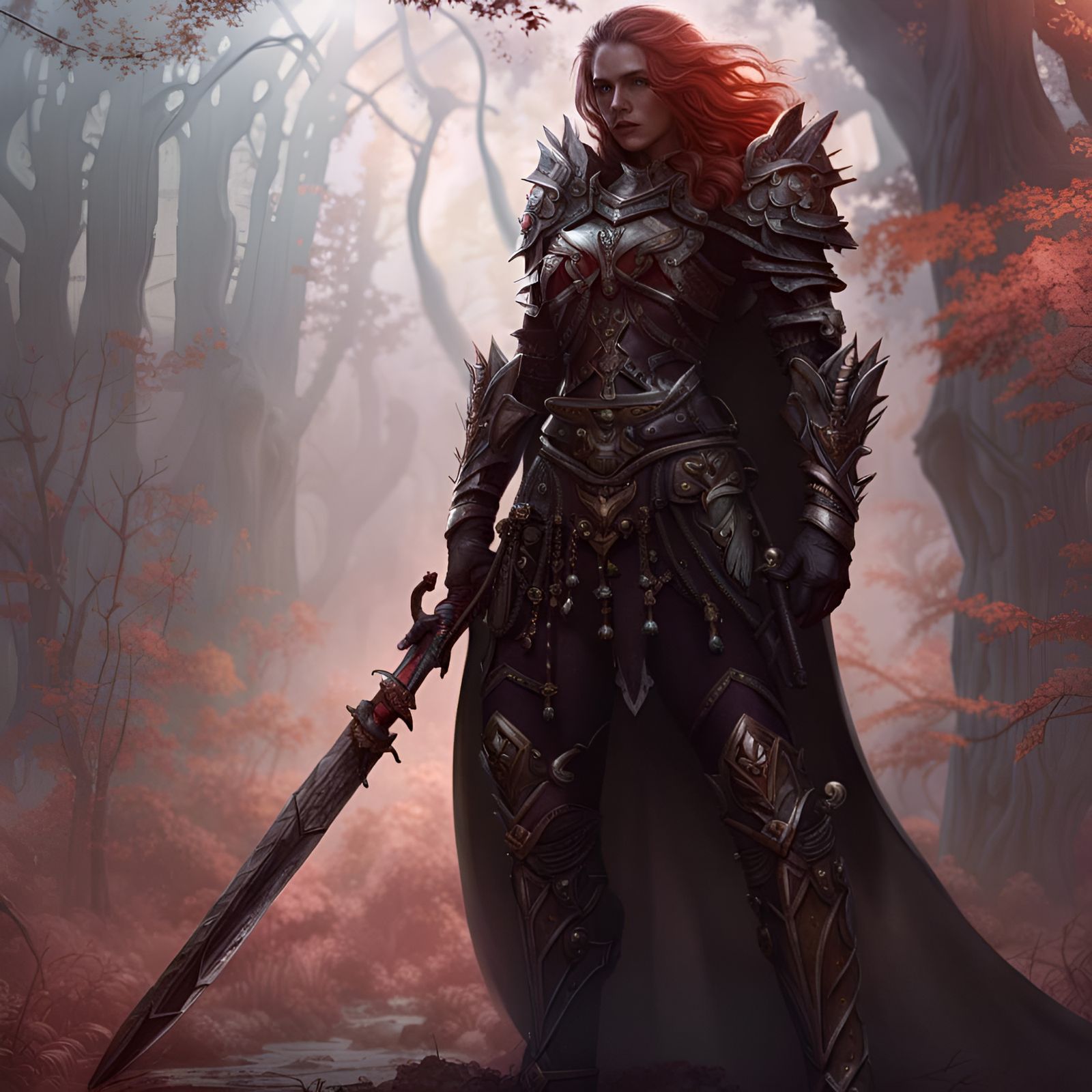 Dark Fantasy Forest Guardian in Heavy Armor