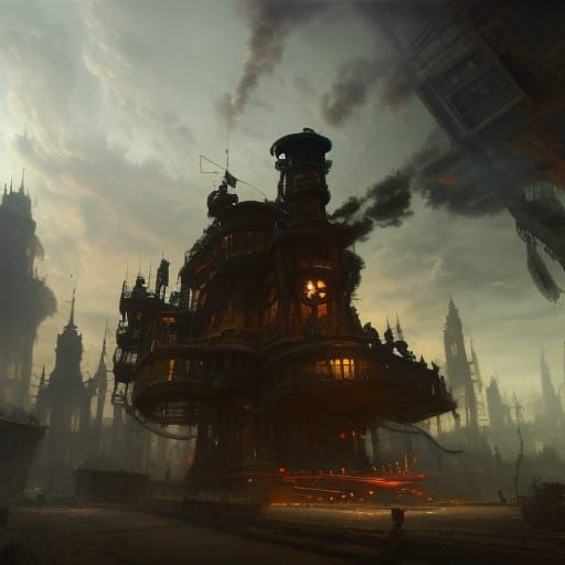 Steampunk Bowser: Detailed Matte Painting in Unreal Engine