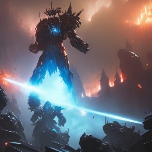 Epic Galaxy Ablaze: Dark Fantasy Concept Art