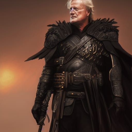 Fantasy Warrior in Black Armour, Dark Fantasy Concept Art